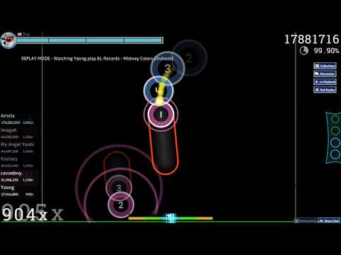 osu! | Yaong 🇰🇷 | BL-Records - Midway Colors [Urakaze] 99.77% FC 510pp #1