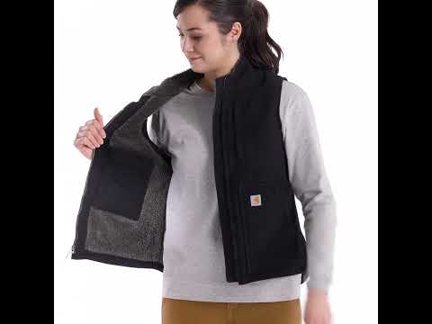 Carhartt 104224 - Women's Washed Duck Mock Neck Vest - Sherpa Lined