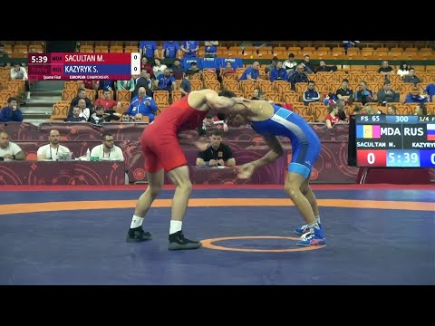 1/4 FS - 65 kg: M. SACULTAN (MDA) v. S. KAZYRYK (RUS)