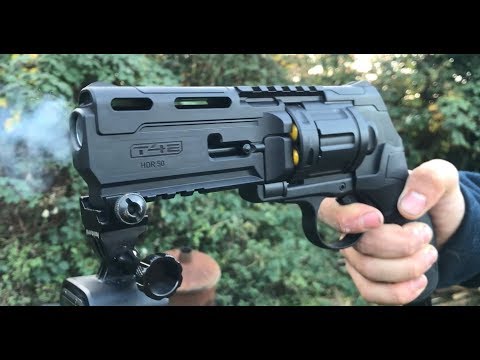 UMAREX HDR T4E .50 Review, Test, Chrono and Duel! Revolver Paintball Gun