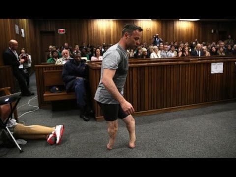 Oscar Pistorius Removes Prosthetic Legs in Court