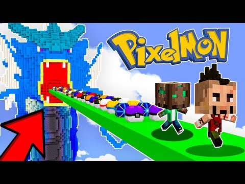 DESAFÍO DE LUCKY BLOCKS EN GYARADOS GIGANTE 😍 - TODOS LOS LUCKY BLOCK EN PIXELMON MINECRAFT MOD
