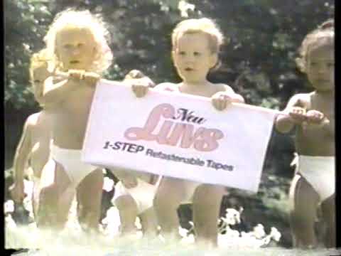 1984 New Luvs Diapers "1-Step refastenable tapes" TV Commercial