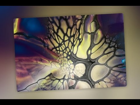 (314) Bloom Pour Without The Bloom Paint - Used Bloom CA - Acrylic Fluid Painting