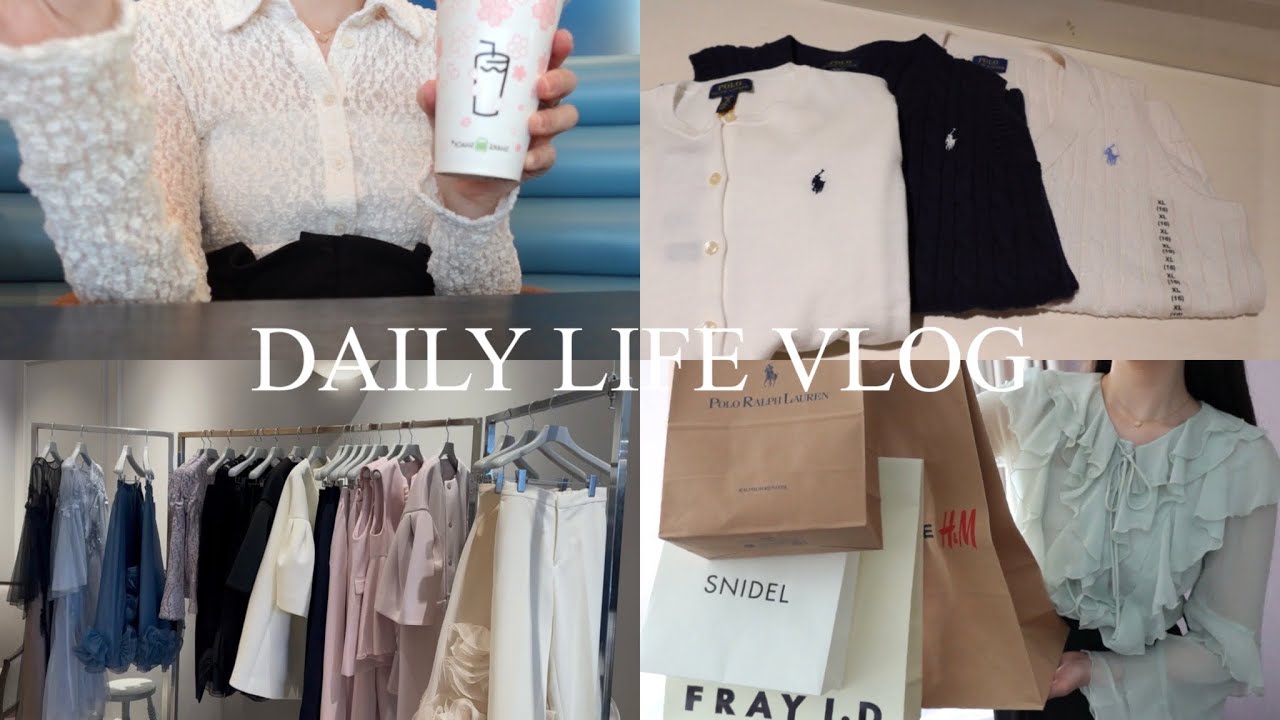 Vlog)アウトレットで散財する社会人の休日🧺🩵|ラルフローレン,FRAY I.D,SNIDEL,H&M,ZARA 春服購入品 | 木更津,酒々井