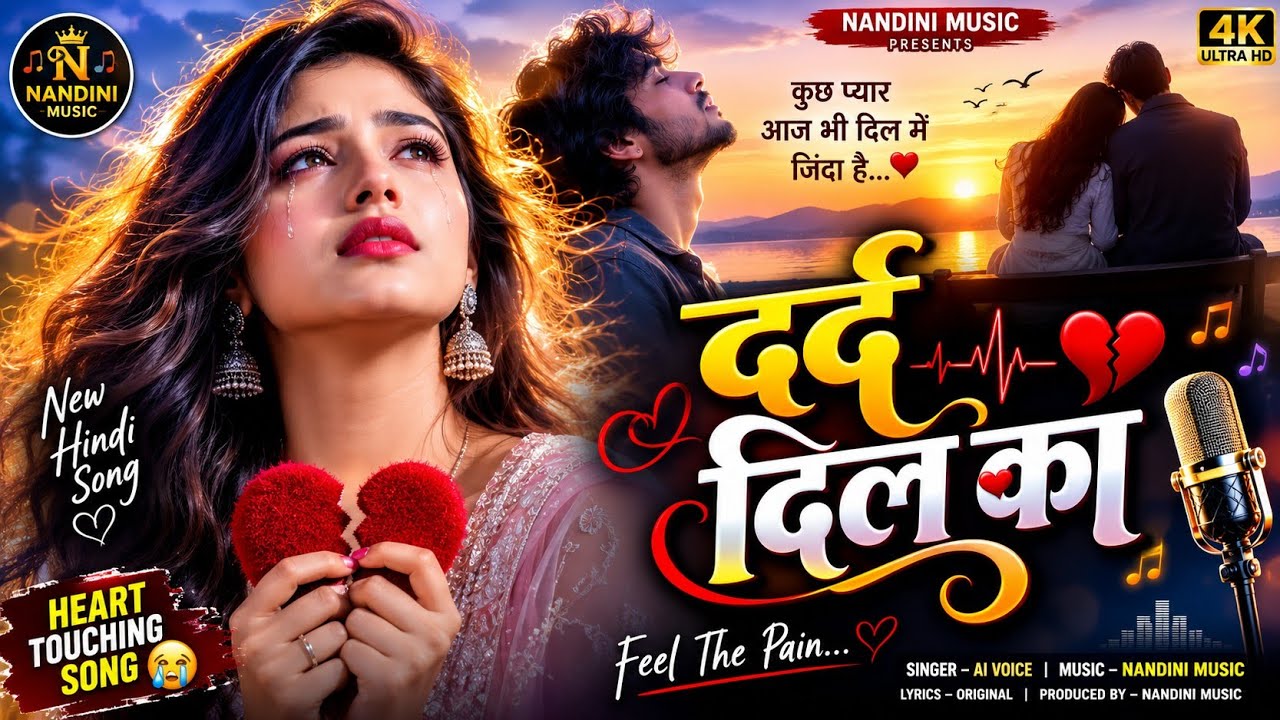 100 million views दर्द दिल का | Heart Touching Hindi Sad Song 2026 | AI Voice by nandni music — Official Music Video