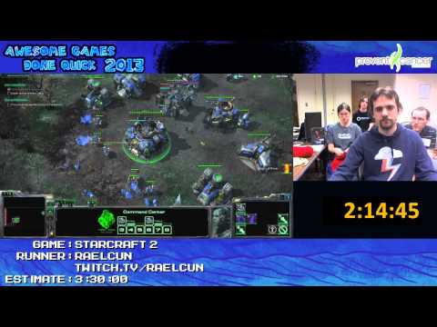 Starcraft 2 played live (Brutal Difficulty) at Awesome Games Done Quick 2013 (3:25:54) [PC]