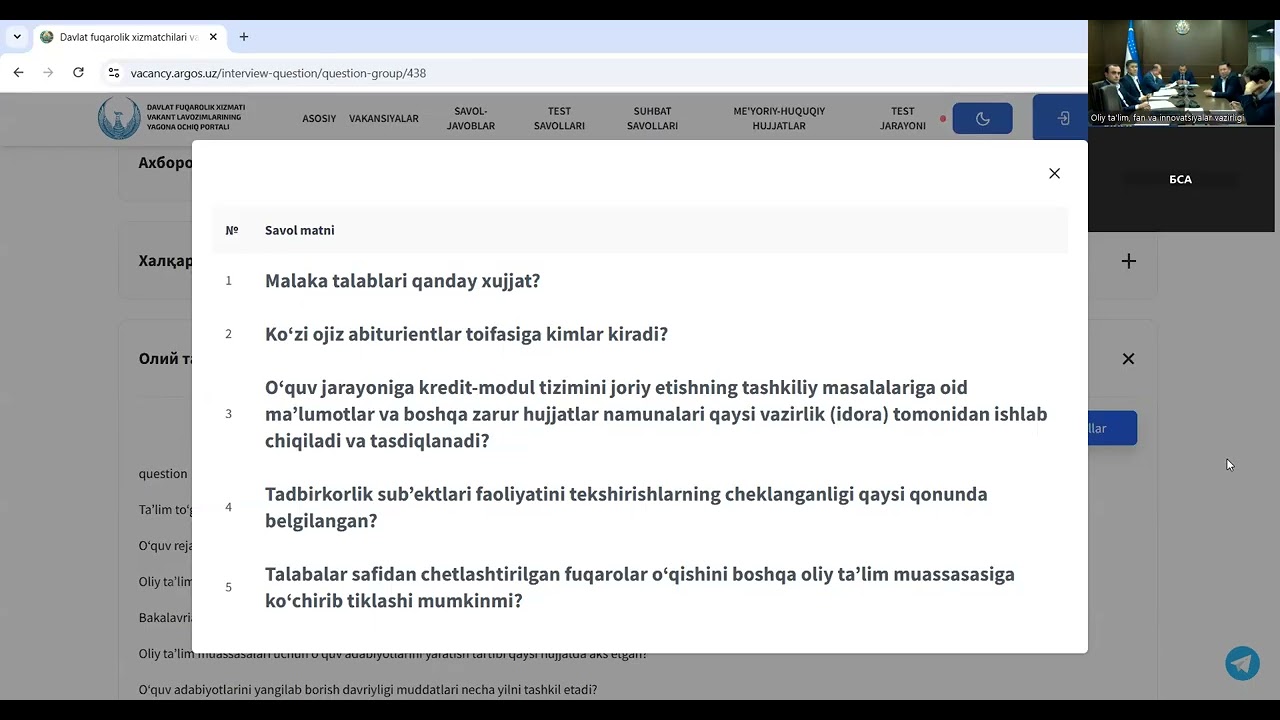 Oliy ta'lim tashkilotlari departamenti Ta'lim tashkilotlarini litsenziyalash bo'limi boshlig'i vayet