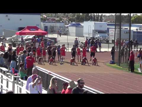 JVG 100m vs HB 4-16-15 - Los Alamitos Girls