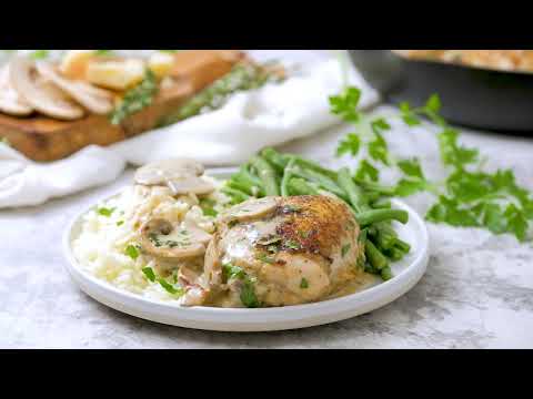 How to Make Creamy Mushroom Chicken Thighs Skillet