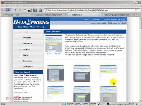 DotNetNuke Tutorial - Newsletter Subscription with Simple Opt In Module by DataSprings - Video #161