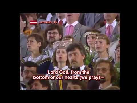 Latvian Song Festival 1990 - "Tēvijai" (For the Fatherland) ENGLISH subtitles/translation