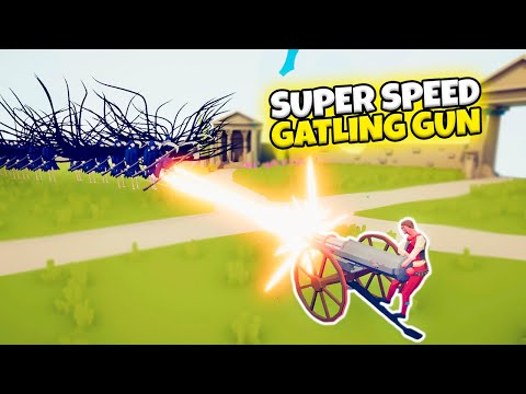 SUPER SPEED GATLING GUN VS EVERY FACTION. CHEERLEADER WITH FAST ATTACK | TABS GAMEPLAY
