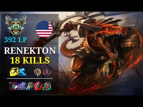 Renekton Mid vs Zed - 18 kills - Romanium 1V9 NA Grandmaster (392 LP) Patch 11.3