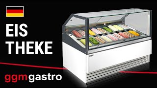 Vitrine à glace THEO – 1730 mm – refroidissement ventilé – pour 18 bacs à glace de 5 litres – Blanc