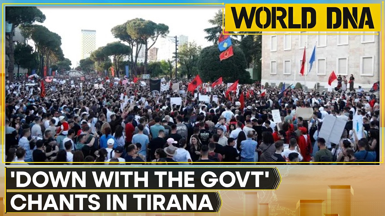 Albania Protest: Crowds Brandish Flamingo Symbols, Wave Albanian Flags | World DNA