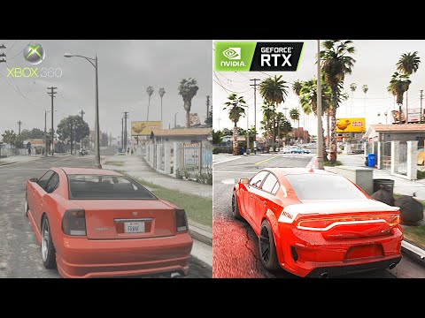 GTA 5 2013 vs 2021 - Xbox 360 vs Ray-Tracing Ultra Gaming PC - RTX 3090 Graphics Mod Gameplay!
