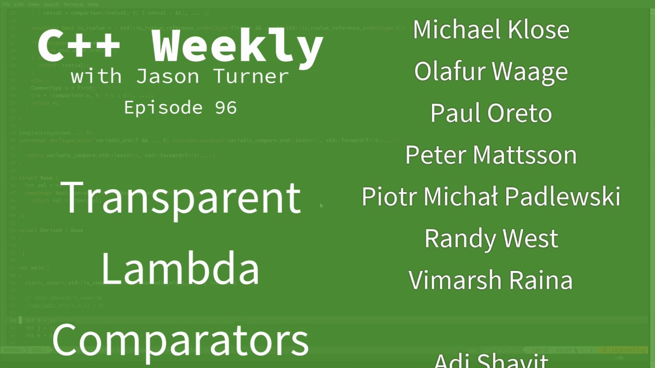 C++ Weekly - Ep 96 - Transparent Lambda Comparators