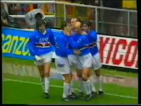 Sampdoria vrs AC Milan 1993 English Commentary Mancini,Gullit,Savicevic,Baresi