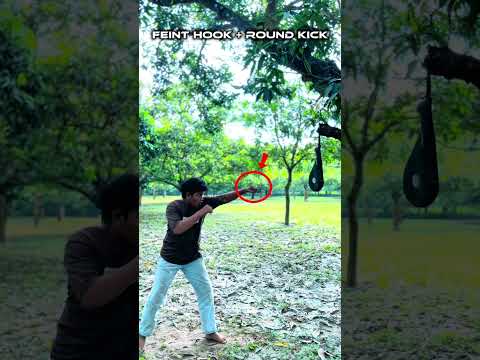 Feint Hook + Round Kick 🔥📈 #taekwondo #tutorial #martialarts