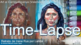 preview picture of video 'Time lapse pintura acrílica retrato para el Arte en la calle III edición Picanya (Valencia)'