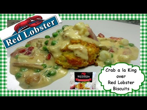 Crab a la King over Red Lobster Biscuits ~ Seafood ala King Recipe Video