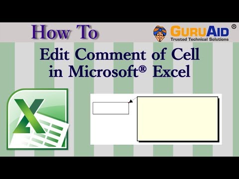How to Edit Comment of Cell in Microsoft® Excel - GuruAid