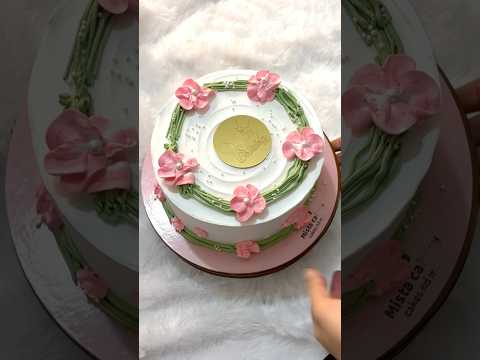 Beautiful flower cake design #youtubeshorts #cake #cakeseries #cakeshorts #creamcakes #uniquecake