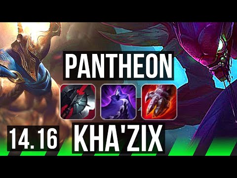 PANTHEON vs KHA'ZIX (JGL) | 40k DMG, Legendary, 700+ games | NA Diamond | 14.16