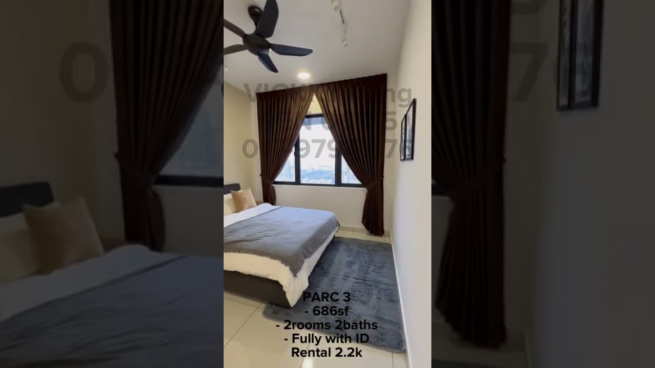 PARC 3 Service Residence (686sf) 2rooms 2baths Fully Furnished near LRT/MRT Velocity Cheras For Rent