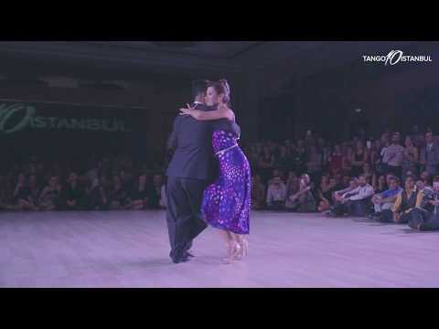  Roxana Suarez  and  Sebastian Achaval  are  dancing  to  the  milonga  "  Después de Quererla Tanto  "  by  Francisco Canaro  at  TanGO TO Istanbul  in  2018