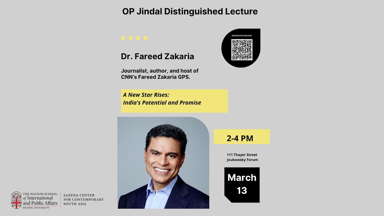 Fareed Zakaria - OP Jindal Distinguished Lecture - A New Star Rises: India’s Potential and Promise
