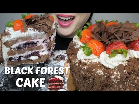 BLACK FOREST Cake 🍰 *ASMR Soft Relaxing  NO Talking Food Sounds | N.E Let's Eat