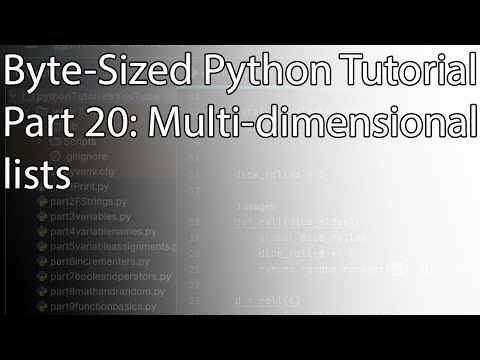 Byte Sized Python Tutorial Part 20 Multi Dimensional Lists