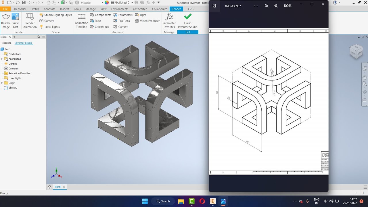Tutorial Autodesk Inventor Untuk Pemula Latihan 3d # 20