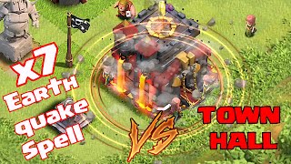 Clash Of Clans - EARTHQUAKE SPELL VS. TOWNHALL ( NEW UPDATE!!)