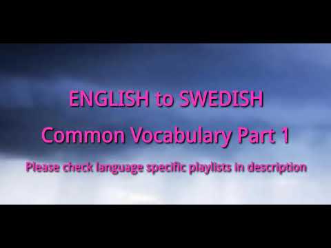 English:Swedish Common Vocabulary Part 1 Learn Swedish While You Sleep!
