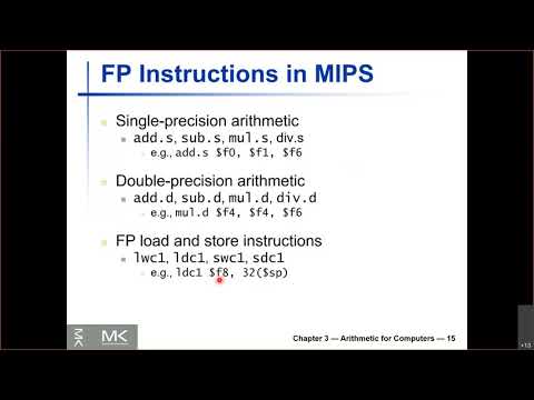 Lecture 20 - Floating Point Instructions
