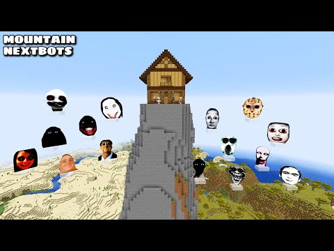 SURVIVAL HIGHEST MOUNTAIN BASE WITH 100 NEXTBOTS in Minecraft - Gameplay - Coffin Meme