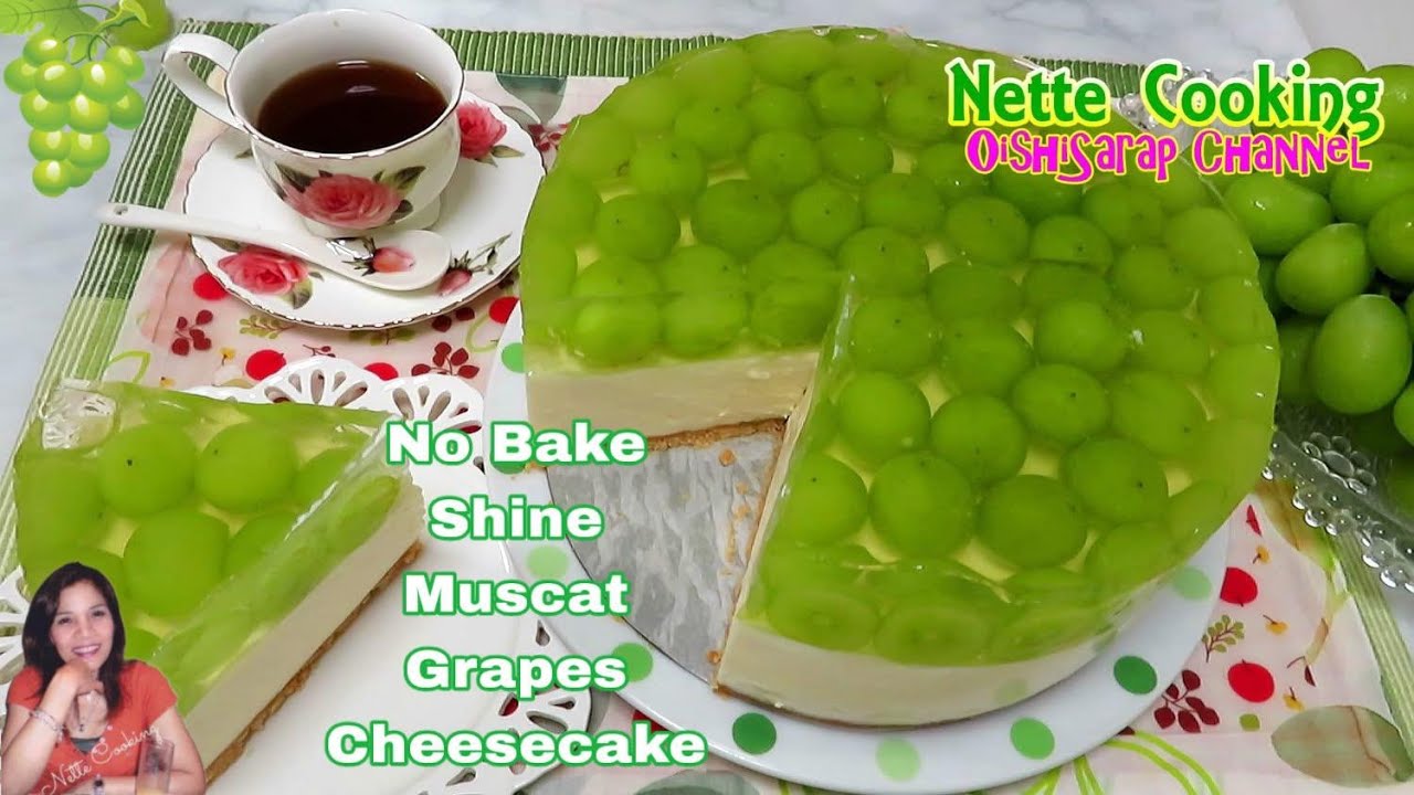No Bake Shine Muscat Grapes Cheesecake