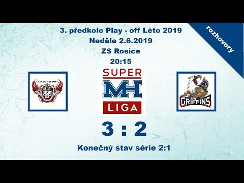 MH SUPERLIGA (3.zápas předkola play-off Léto 2019) Los Bomberos vs Griffins 3:2 - rozhovory
