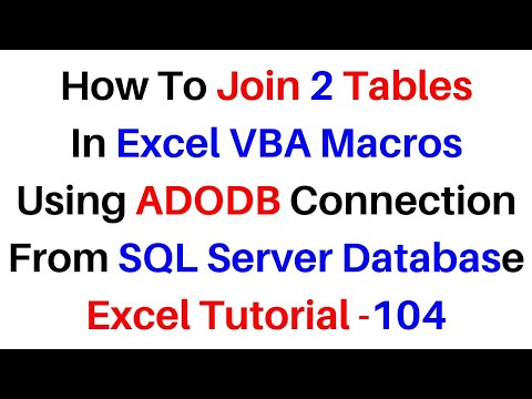 Excel VBA Macro Adodb Join 2 Tables From SQL Server