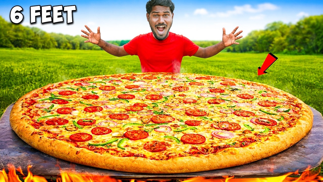 We Built a GIANT 6-FOOT Pizza! (World Record?)