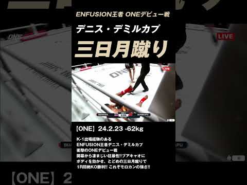 刺す 三日月蹴り!! ENFUSION王者デニス・デミルカプ 衝撃のONEデビュー戦  #K-1 #RISE #GLORY #ONE #キックボクシング