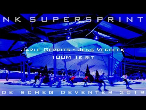 Jarle Gerrits - Jens Verbeek 100m 1e rit NK Super Sprint De Scheg Deventer 2019