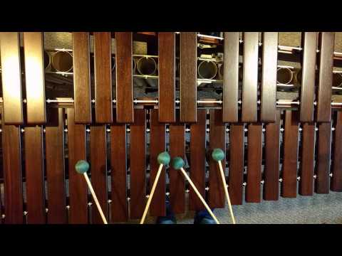 Rain Dance marimba solo measures 1 and 2