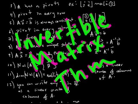 MOST IMPORTANT LINEAR ALGEBRA VIDEO - Invertible Matrix Theorem ON ROIDS [Passing Linear Algebra]