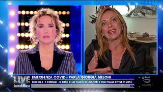 Giorgia Meloni interviene a Live Non è la D'Urso su canale 5