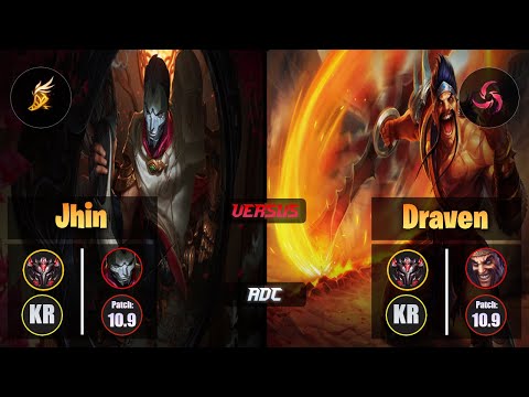 GrandMaster JHIN [Fleet Footwork] (ADC) VS  DRAVEN - Grandmaster KR Patch 10.9