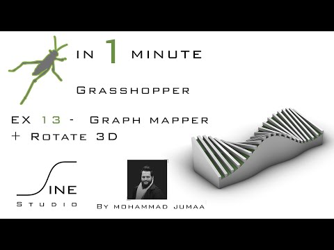 Grasshopper in 1 minute - EX 13 - Graph mapper + Rotate 3D
